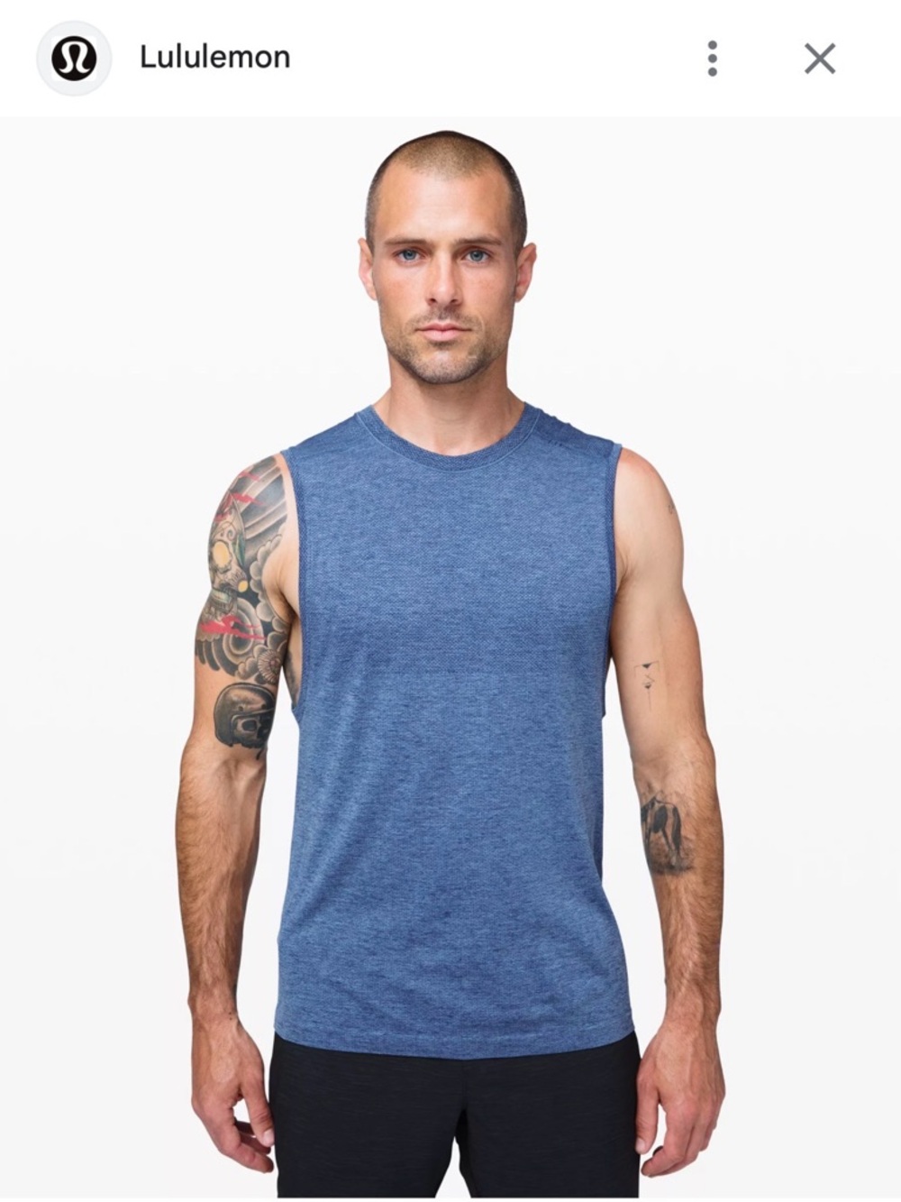 Men’s Lululemon Metal Vent Tech Sleeveless 2.0 Wide-Arm Muscle Tank Top - Blue